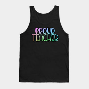 Proud Teacher Rainbow Tank Top